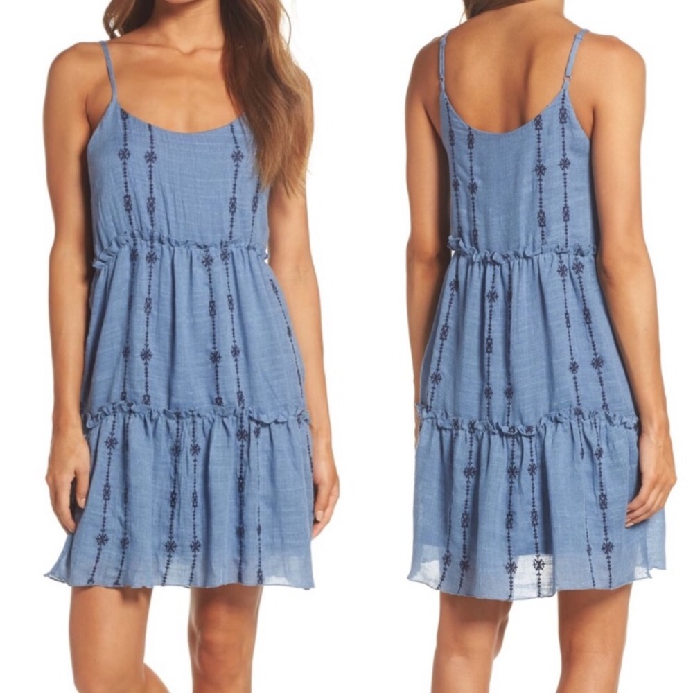 THML tiered chambray dress